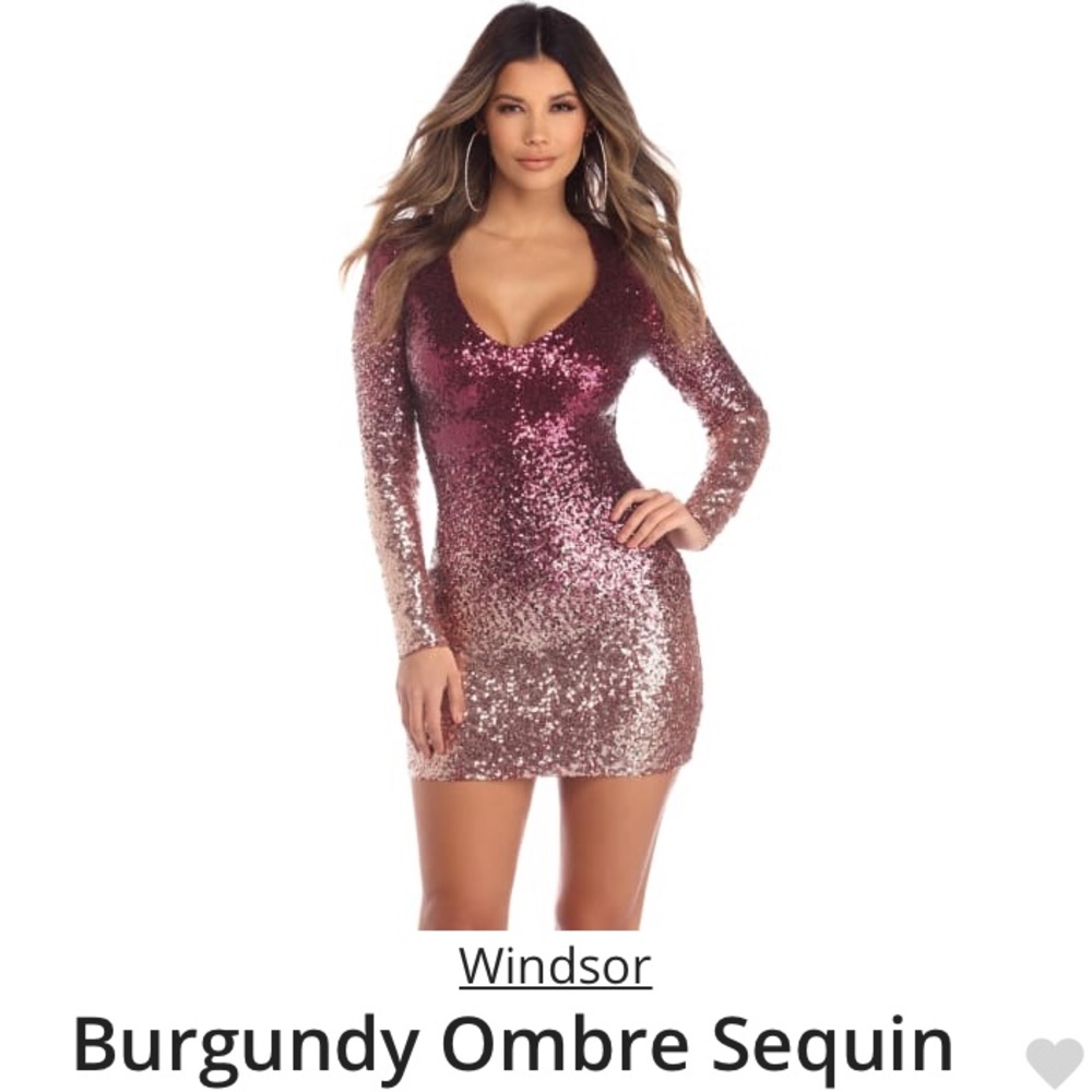 Red & champagne sequins ombré New Years dress